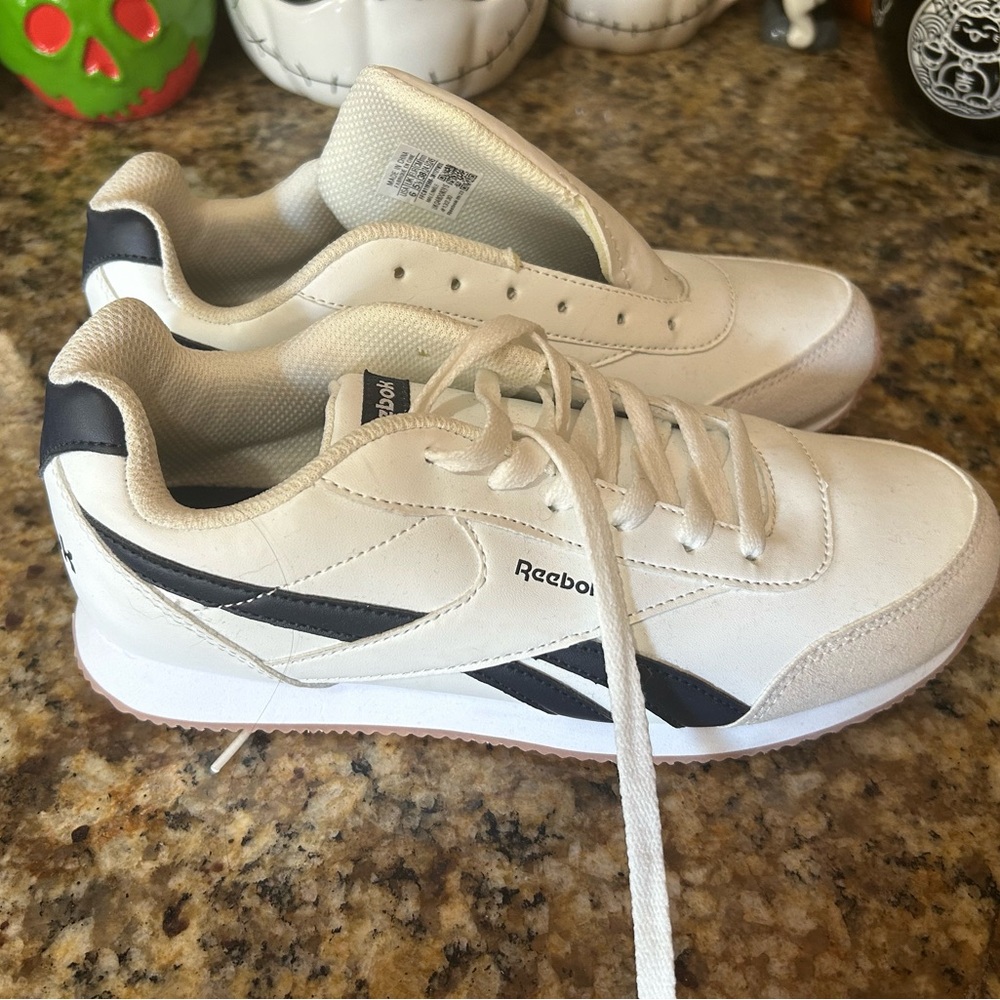 Women Reebok White and Black Sneakers